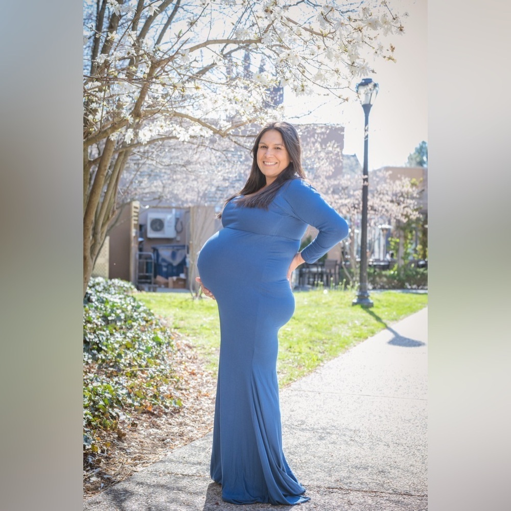 Maternity Royal Blue Long Sleeve Maxi Dress